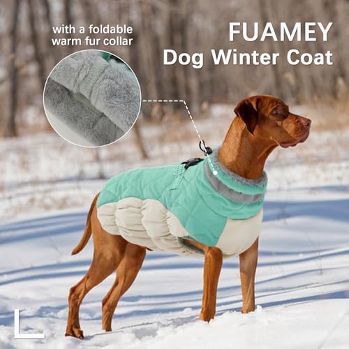 Dog Coat for Large Dogs (Mint Green / XL(chest:30in）)