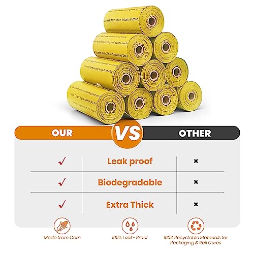 Dog Poop Bags Rolls (Yellow / 600 Count (Pack of 1))