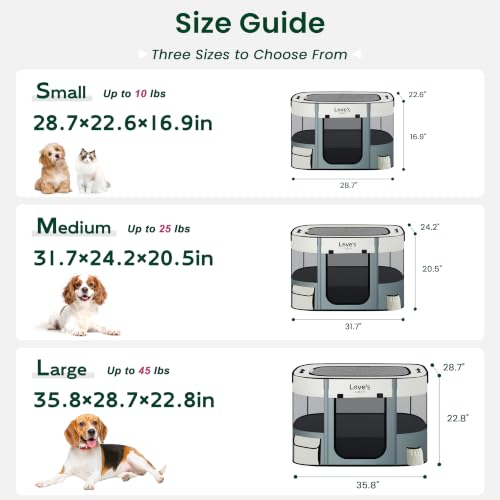 Dog Playpen Cat Puppy Pen (Gray green with Pad / Small)