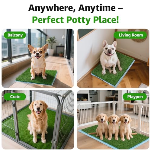 Artificial Grass Pee Pads for Dogs Puppy Potty Training to Pee and Poop (18" x 28")