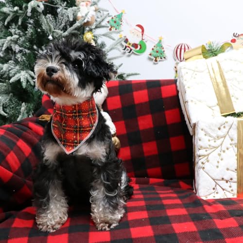 Christmas Dog Bandana for Medium Large Dogs (Star Grid / Large (Pack of 1))