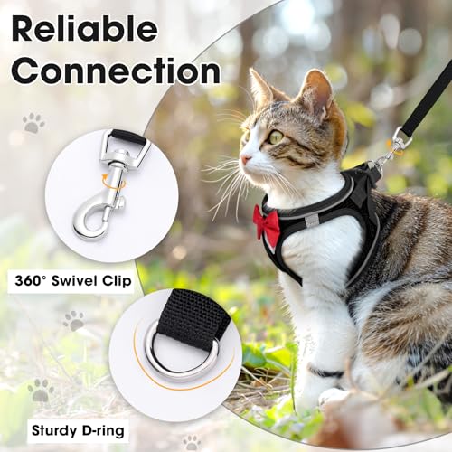 Cat Vest Harness and Leash Set (Black / S)