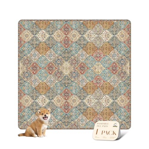 Washable Pee Pads for Dogs (72x72 Inch (Pack of 1) / Cream/Multi)