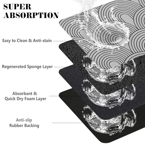 Dog Food Mats for Floors Absorbent (XL(24"×32") / 01-Light Grey)