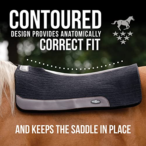 100% Steam Pressed Wool Felt Western Saddle Pad (28" x 30" x 1" / Tan)