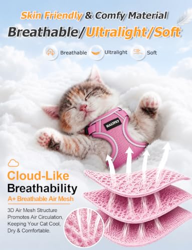 Cat Harness and Leash Set (H600 Pro Pink / Small (7-12lb))