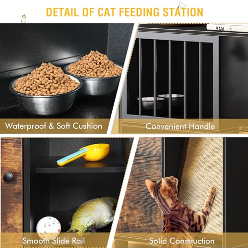 Dog Proof Cat Feeding Station (black vintage color)