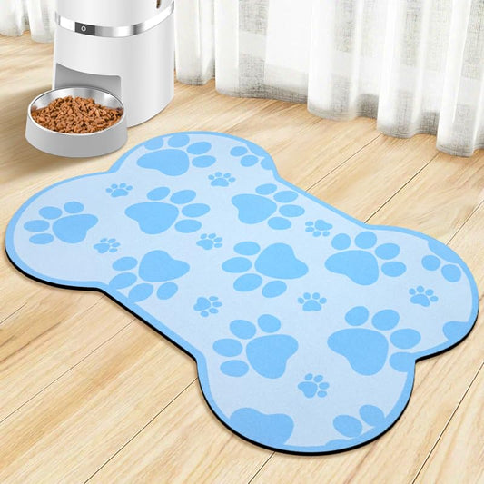 Dog Food Mats for Floors Waterproof (Light Blue / 23.6"L x 23.6"W)
