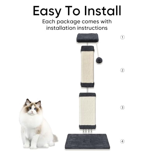 Cat Scratching Post for Indoor Cats (Deep Gray)