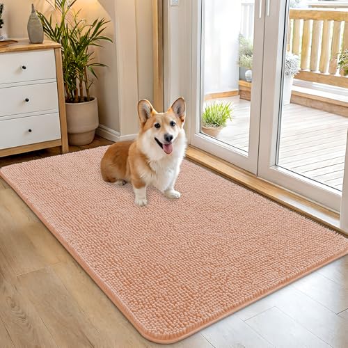 Dog Door Mat for Muddy Paws 45x27 (Peach / 45" X 27")