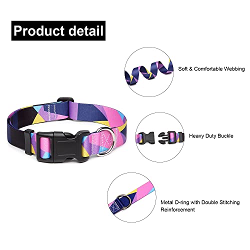 Adjustable Dog Collar (Extra Small / Geometry Purple)