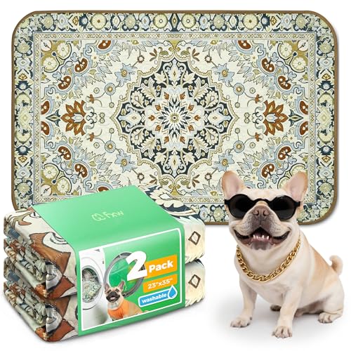 Washable Pee Pads for Dogs (Boho Beige / 23" x 35" (2 Packs))
