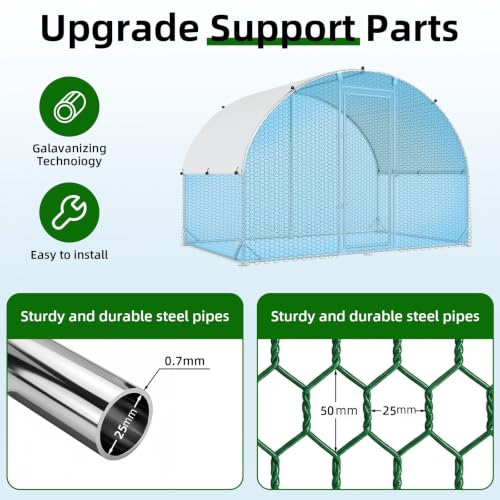 Metal Chicken Coop (77.4"L x 114.0"W x 76.0"H)
