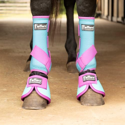Expression Neon Protective Horse Boots (Turquoise/Purple / Medium)