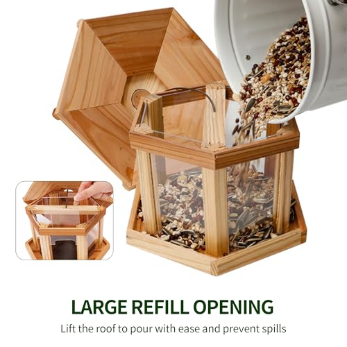 Solution4Patio Bird Feeder for Outdoors (Hexagon Gazebo)