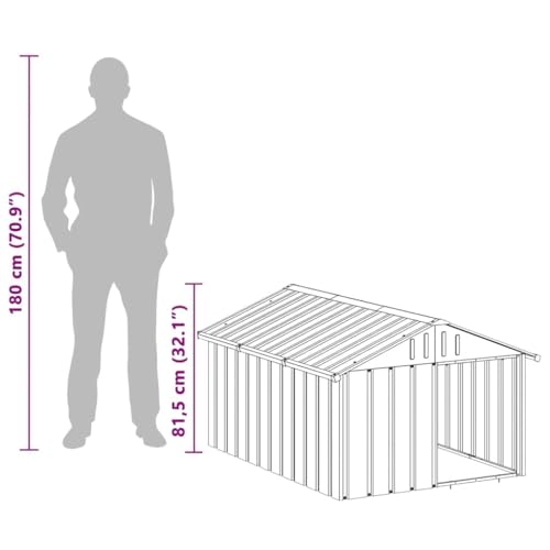 Dog House Anthracite 45.9"x60.2"x32.1" Galvanized Steel