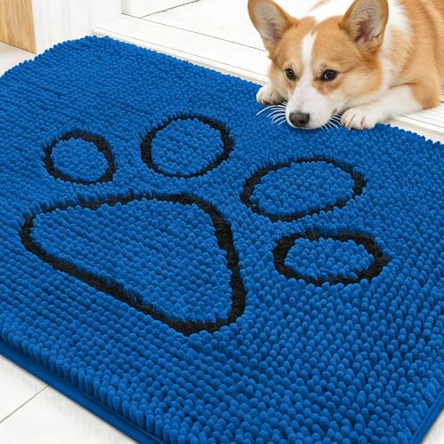 Dog Door Mat for Muddy Paws 28x18 (Deep Navy Blue / 30" X 20")
