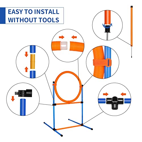 Dog Agility Training Equipment (5 PCS SET with Tunnel)