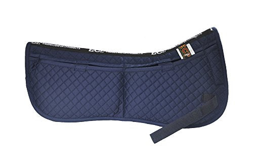 Adjustable Shock Absorbing Memory Foam Half Saddle Pad (Navy Blue)