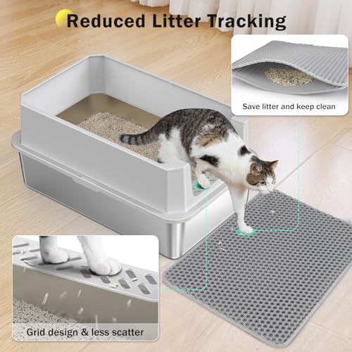 Stainless Steel Litter Box (Silver Grey / XL)