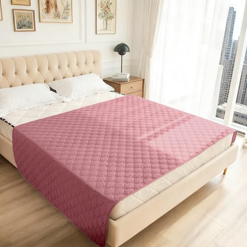 Waterproof Pet Blanket for Bed (68x82 Inch (Pack of 1) / Dark Pink/Light Pink)