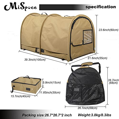 Mispace Portable Twin Compartment Show House Cat Cage (Light Brown)