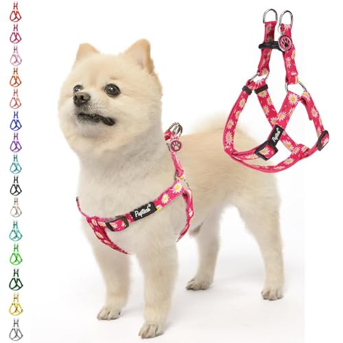 No Pull Dog Harness Small Sized Step (Fuchsia(Daisy) / X-Small)