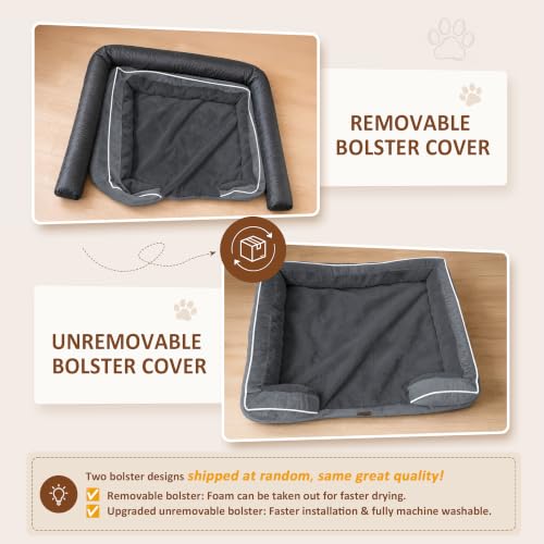 Waterproof Orthopedic Dog Bed for Extra Large Dogs (42.0"L x 30.0"W x 8.5"Th / Dark Grey)