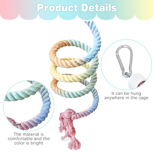 3 PCS Bird Rope Perch Parakeet Climbing Toys Bendable Swing