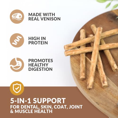 Venison Collagen Sticks for Dogs 25 Pack (5.7 Ounce (Pack of 25))