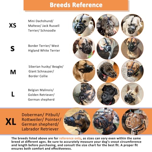 Dog Muzzle Humane Basket Muzzle for Large Dogs Biting (XL)