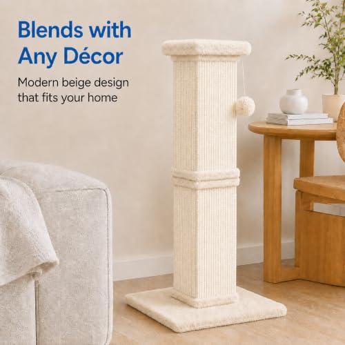 Cat Scratching Post for Indoor Cats (Cream Beige)