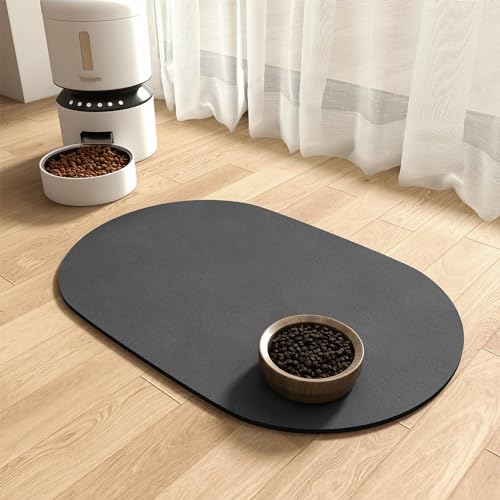 Absorbent Dog Food Mat (Darkgrey / 14"x22")