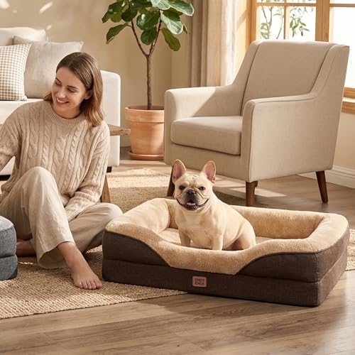 Orthopedic Dog Bed for Large Dog (Brown / 36x27x7)