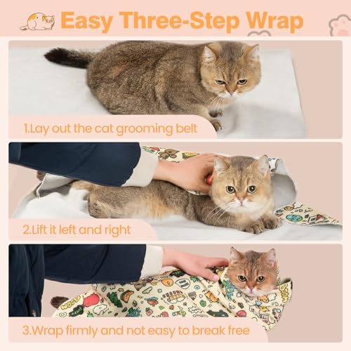 21.7" Cat Grooming Wrap Cat Wrap for Cutting Nails L (M-21.7inch (within 6lbs) / #C1)