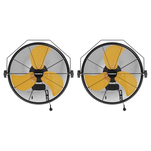 18 Inch High Velocity Wall Mounted Fan (Yellow / 18 inches (pack of 2))