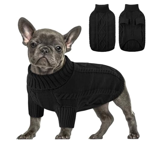 Small Dog Pullover Sweater for Medium Dogs Boy (Medium / Black)