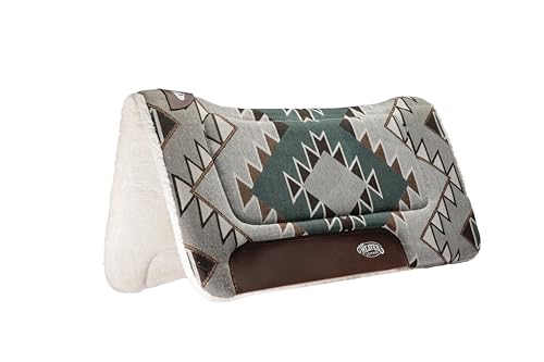 All Purpose Contoured Horse Saddle Pad (30" L x 30" W / SOUTHWEST-MALLARD GREEN/GRAY)