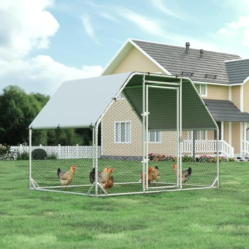 Metal Chicken Coop (110.3"L x 74.8"W x 76.8"H)