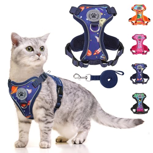 Cat Harness and Leash (Navy / Medium (Chest: 16 - 20"))