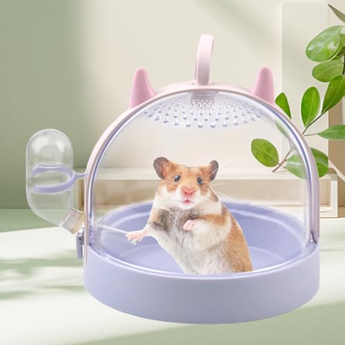 Portable Hamster Cage with Water Bottle (【Purple】)