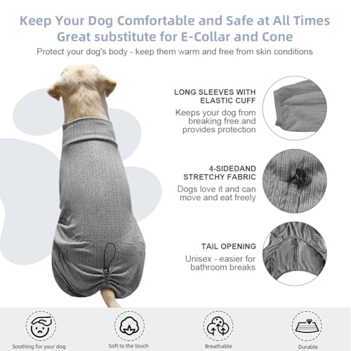 Dog Pyjamas PJS Sweater Clothing and Loungewear Suitable for Medium to Large Breeds of Dogs (Sweater Gray / 5XL)
