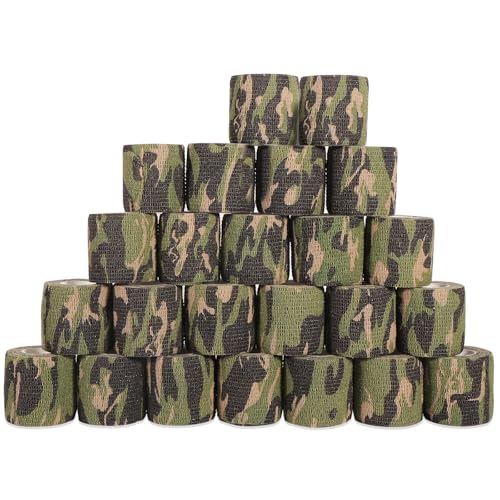 24 Rolls Elastic Self Adhesive Bandage Wrap 2 inch (2 Inch-24 Count Jungle Camo)