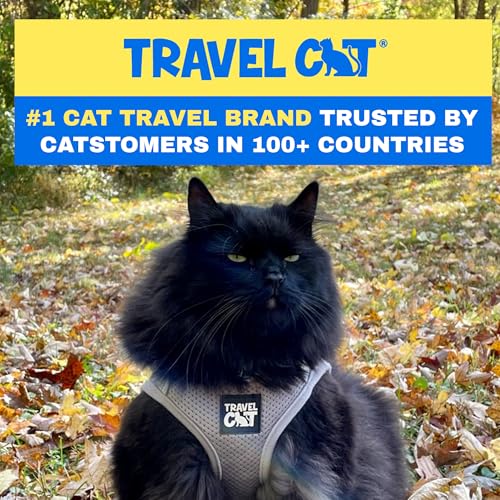 Travel Cat Harness and Leash Set (Medium / Grey)