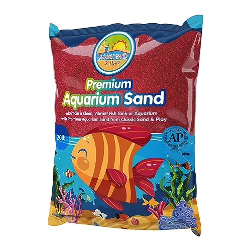 Natural Aquarium Sand for Freshwater and Saltwater Tanks (20 lb / Red)