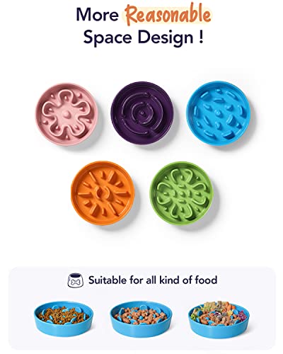 Slow Feeder Dog Bowls Ceramic (Vortex Blue / L-3 Cups)