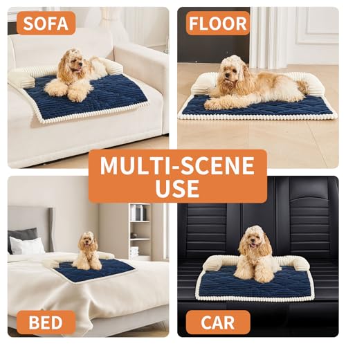 Dog Couch Bed for Large Dogs (Navy Blue / Large(39.37"L X 33.46"W X 6.3"Th))