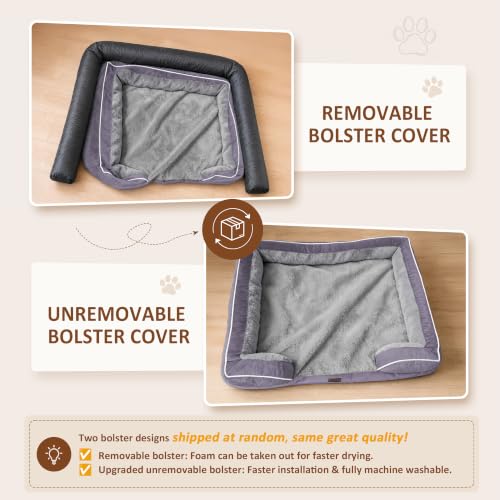 Waterproof Orthopedic Dog Bed for Medium Size Dog (30.0"L x 20.0"W x 7.0"Th / Purple)