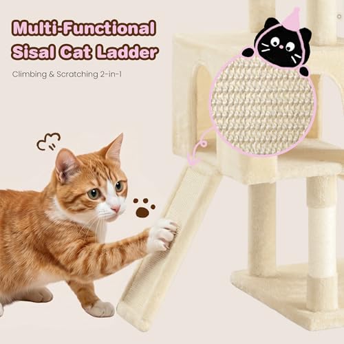 82 inch Cat Tree Tower (Beige)