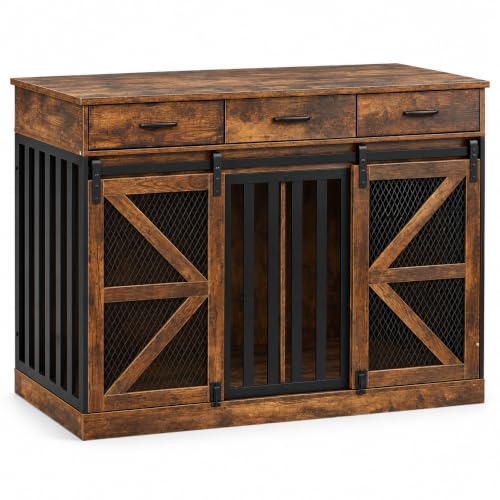 Furniture Dog Crate for Medium to Large Dogs (Brown / 47.6"L x 22.8"W x 35.5"H)